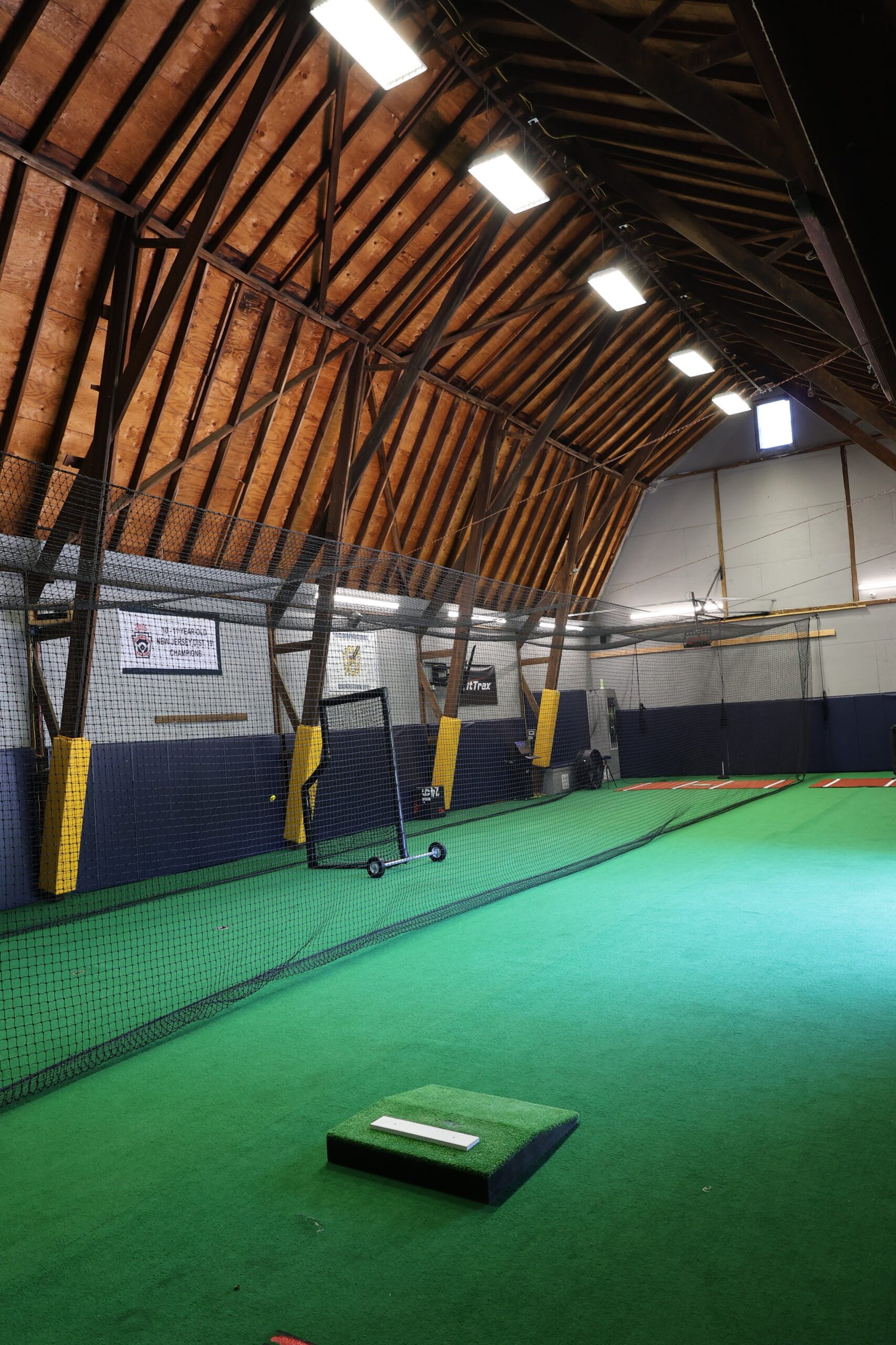 Indoor training barn with turf lanes