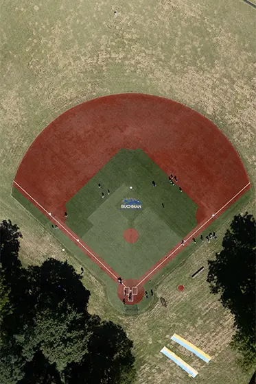 Aerial view of the Buchman Baseball field